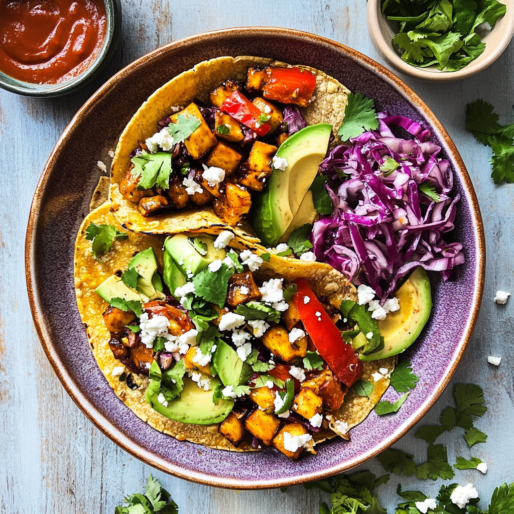 Recipe preparation for Vegetarian Tacos (30-Minute Dinner)