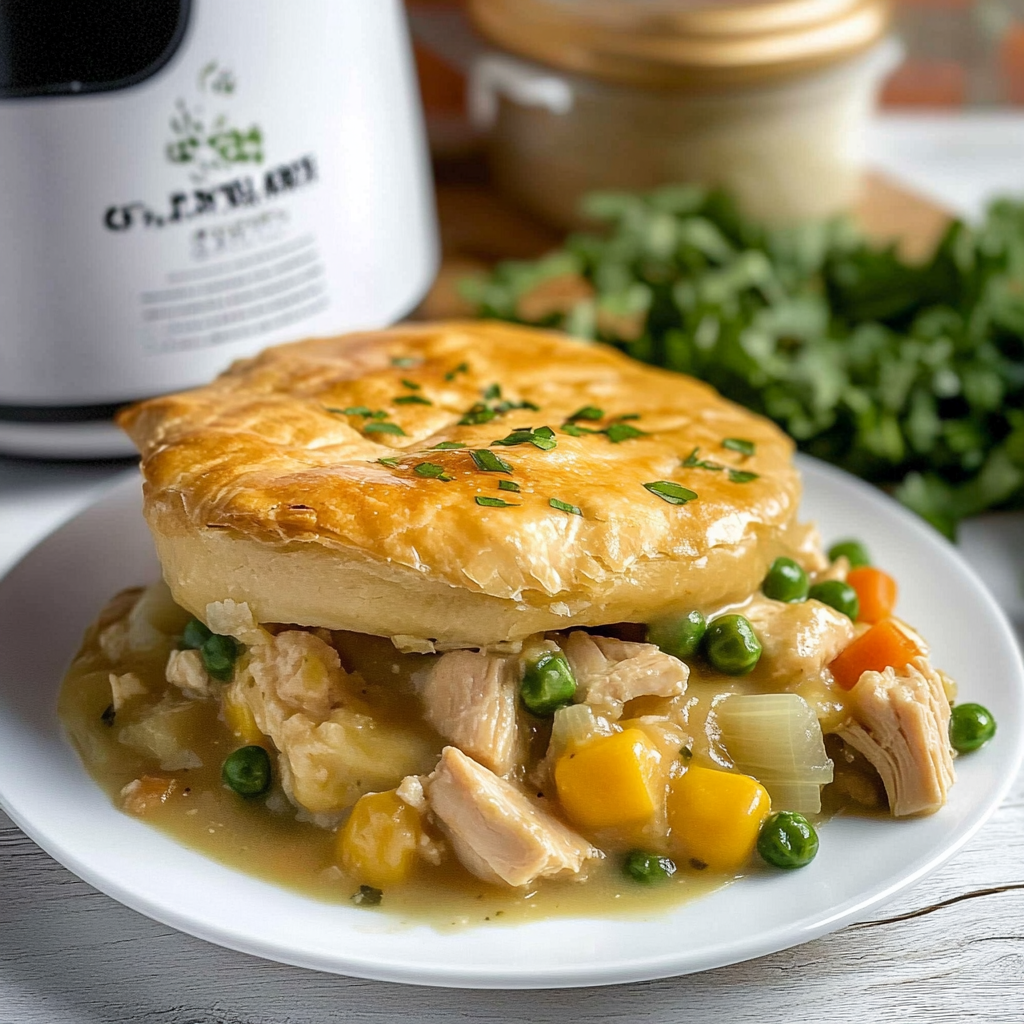 Recipe preparation for Slow Cooker Chicken Pot Pie