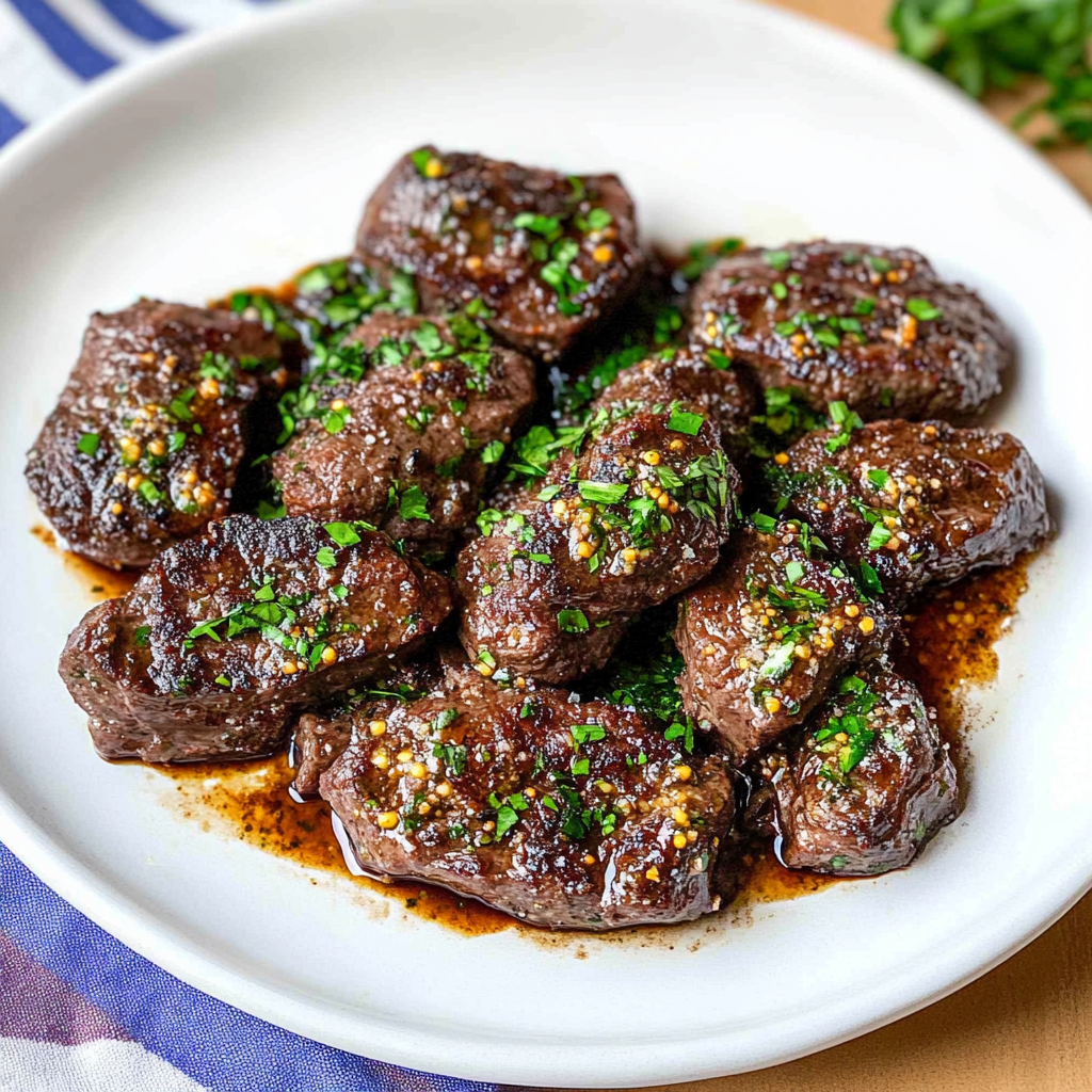 Recipe preparation for 30-Minute Garlic Herb Butter Steak Tips