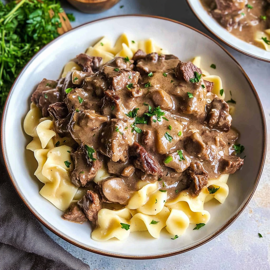 Recipe preparation for Instant Pot Beef Stroganoff