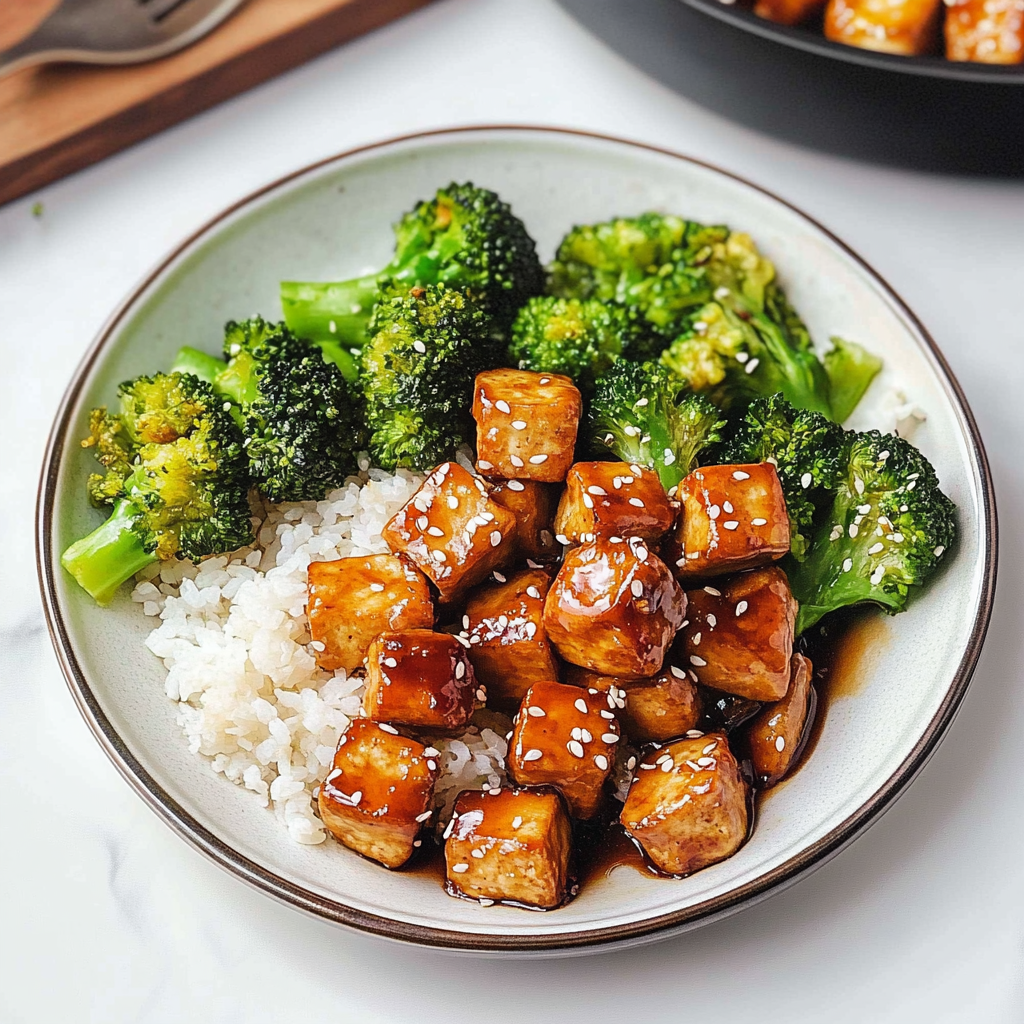 Recipe preparation for Sheet Pan Honey Garlic Tofu and Vegetables