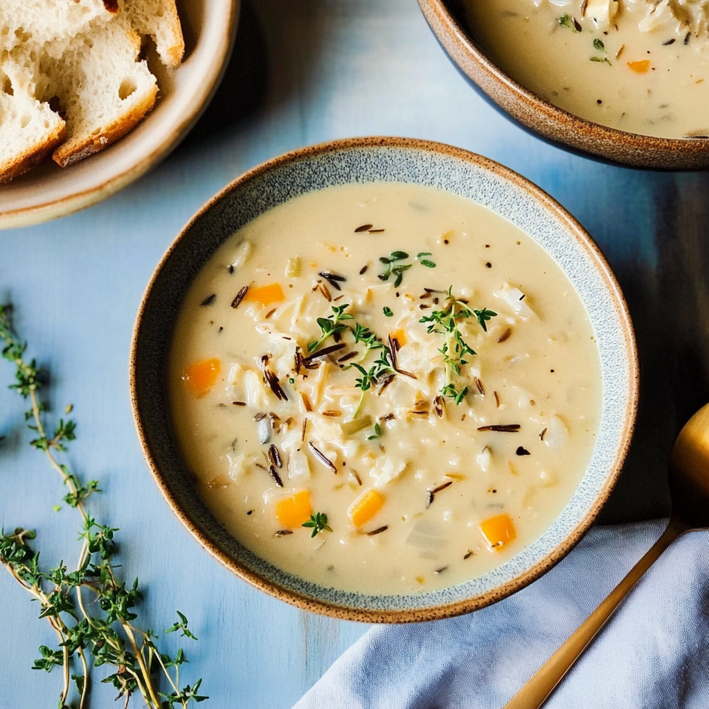 Recipe preparation for Instant Pot Creamy Wild Rice Soup