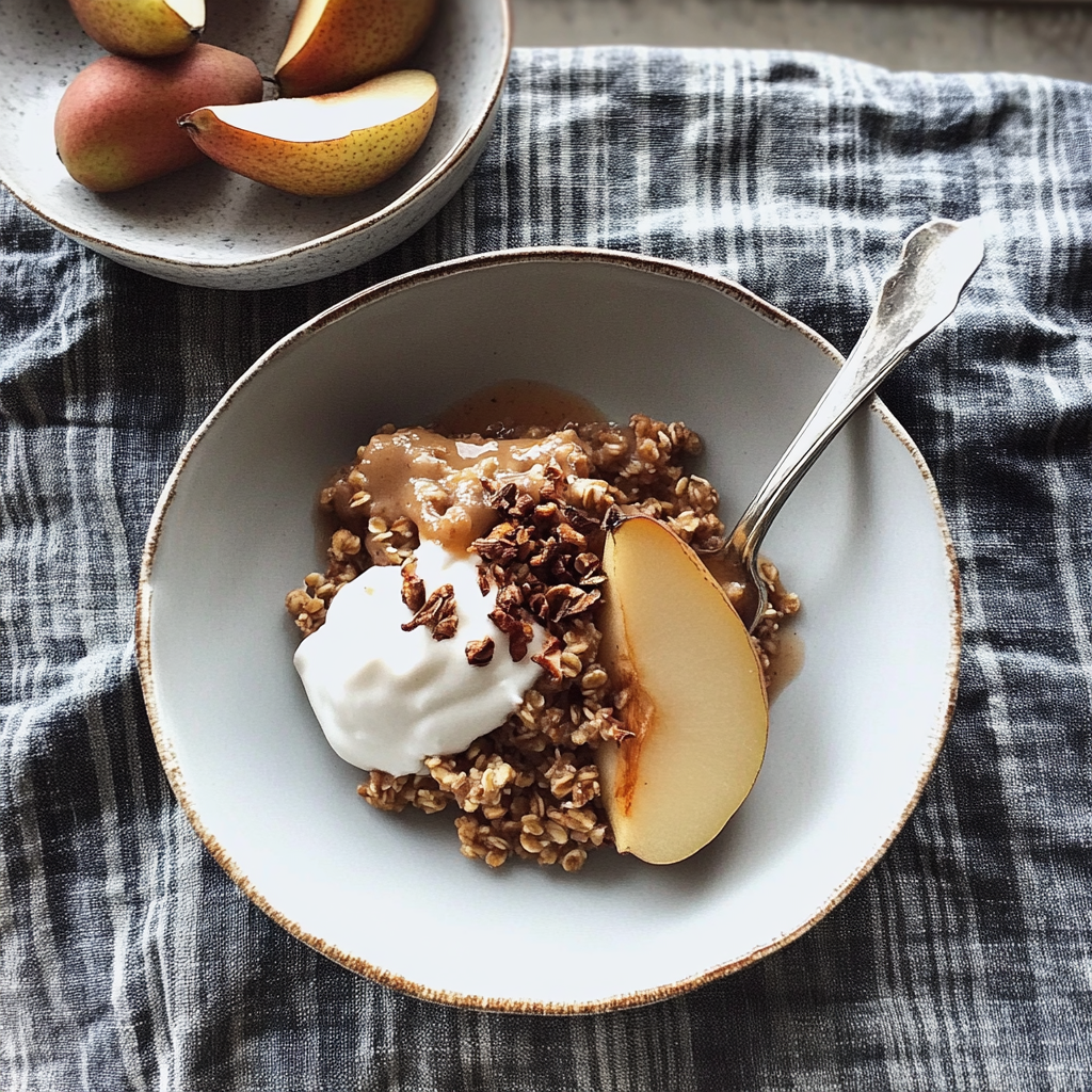Recipe preparation for Slow Cooker Spiced Pear & Barley Breakfast Porridge