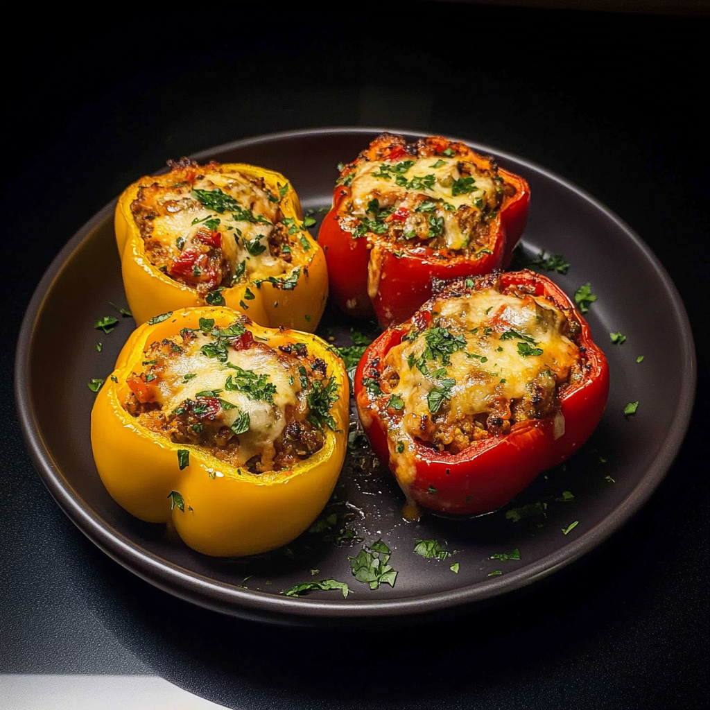 Recipe preparation for Instant Pot Stuffed Bell Peppers