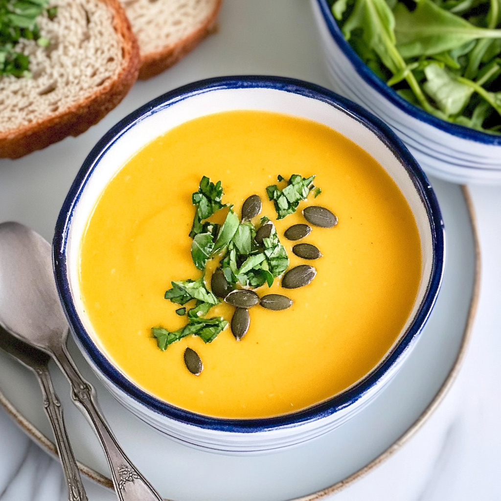 Recipe preparation for Slow Cooker Butternut Squash Soup with Apple