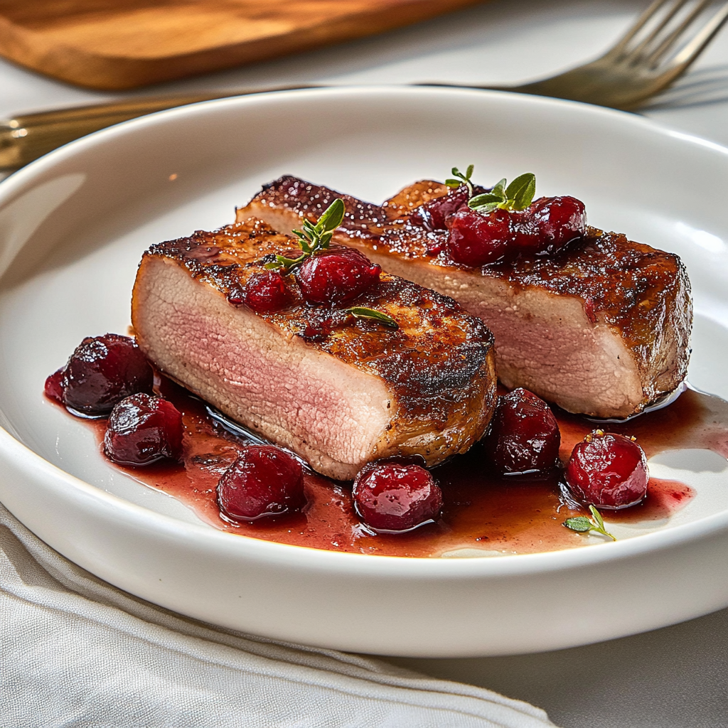 Recipe preparation for Sheet Pan Cranberry Glazed Pork Tenderloin