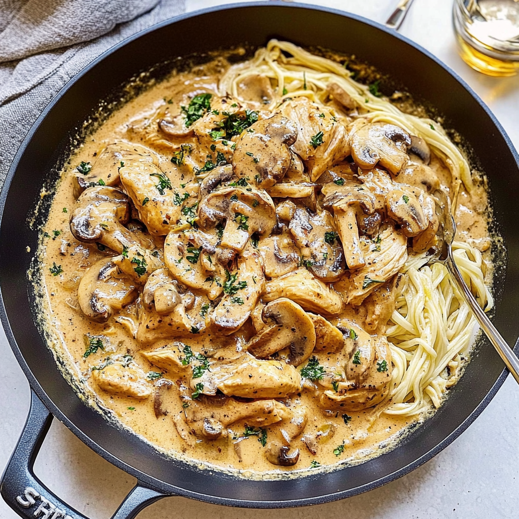 Recipe preparation for Slow Cooker Chicken and Mushroom Stroganoff