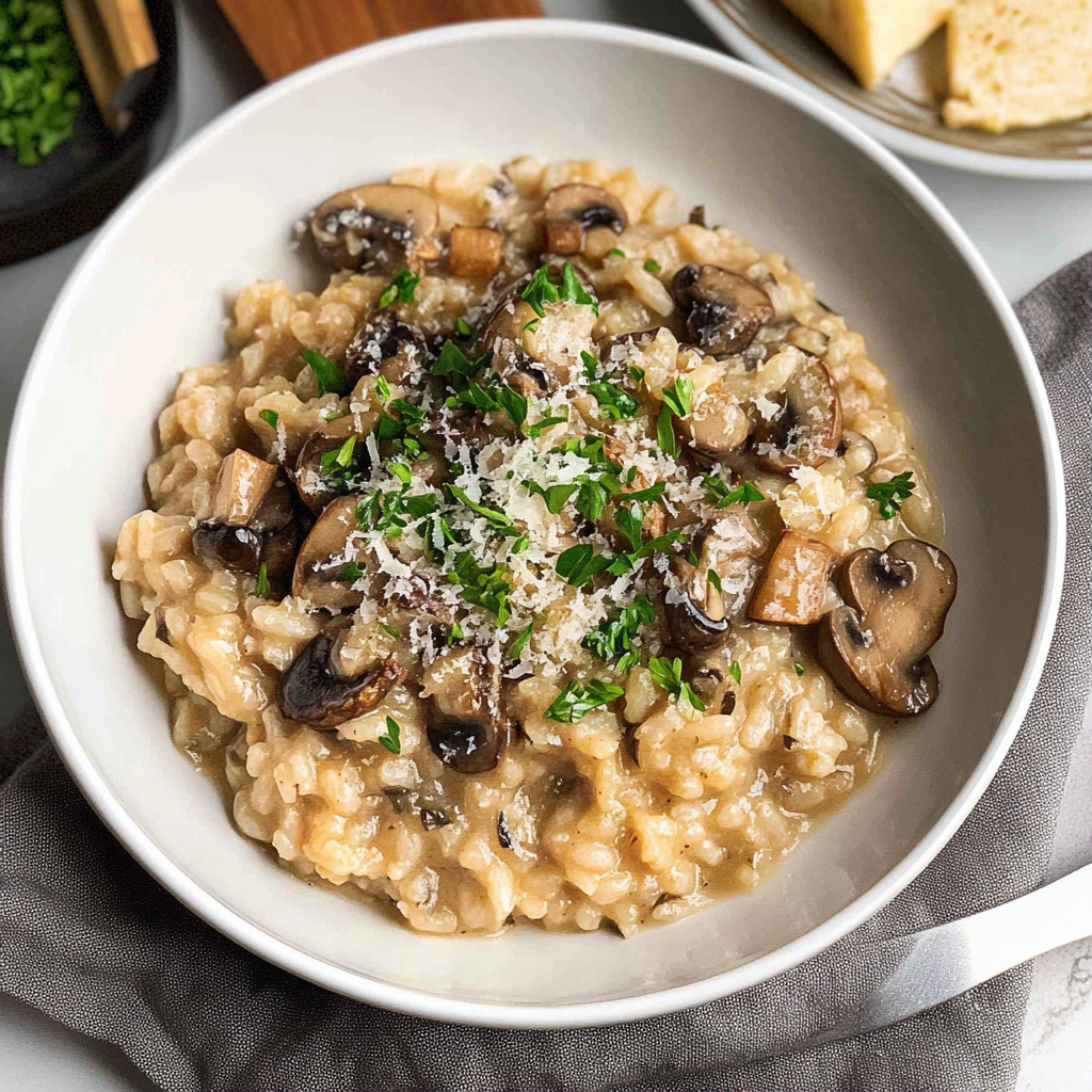 Recipe preparation for Instant Pot Mushroom Risotto with Wild Rice