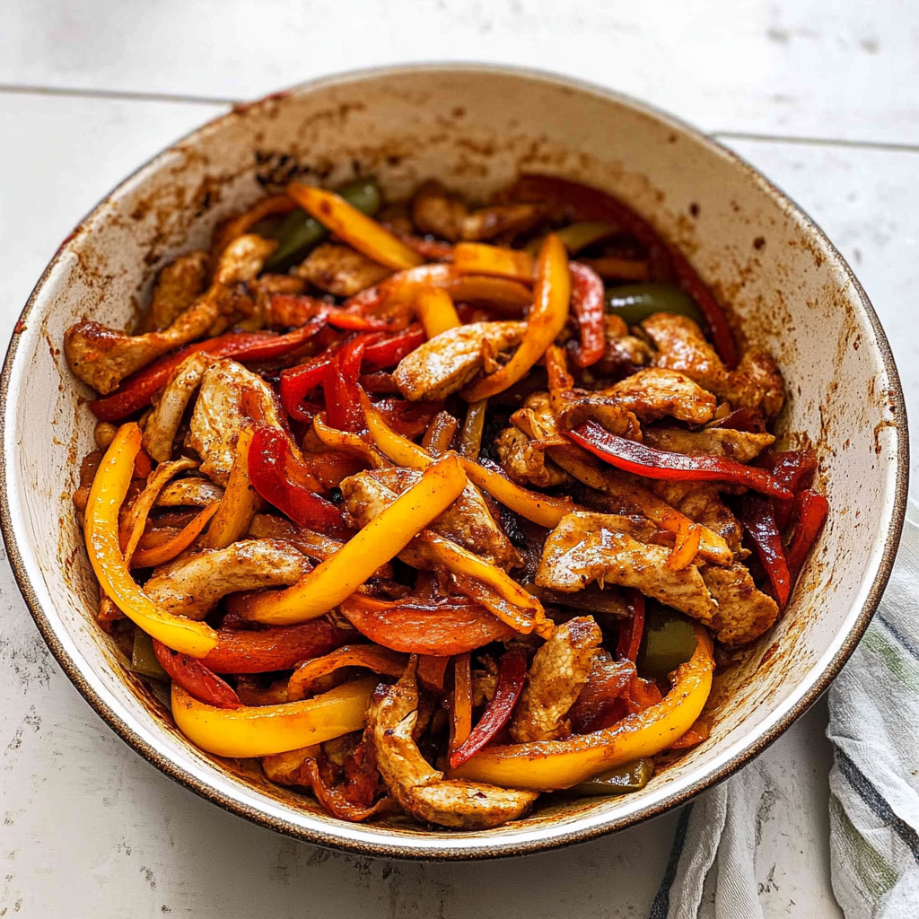 Recipe preparation for Sheet Pan Chicken Fajitas