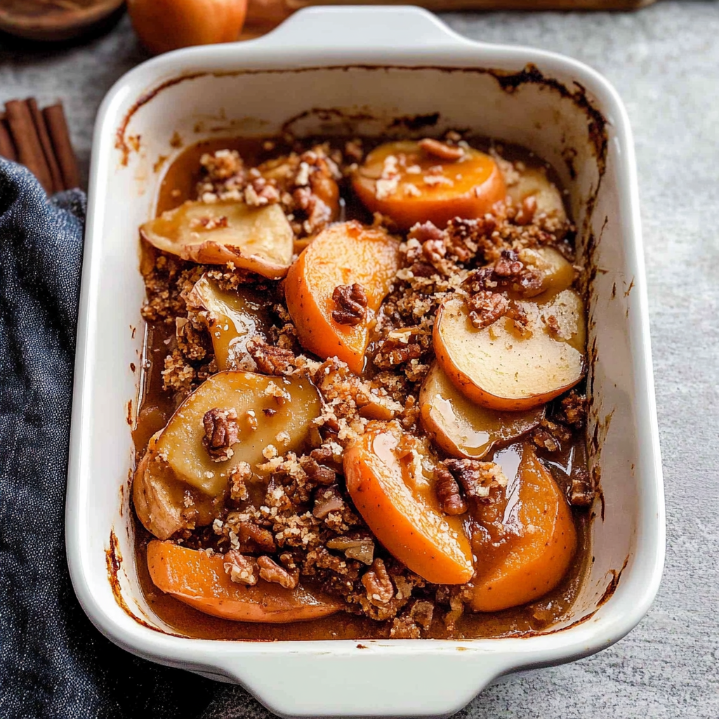 Recipe preparation for Slow Cooker Sweet Potato & Apple Casserole for Thanksgiving