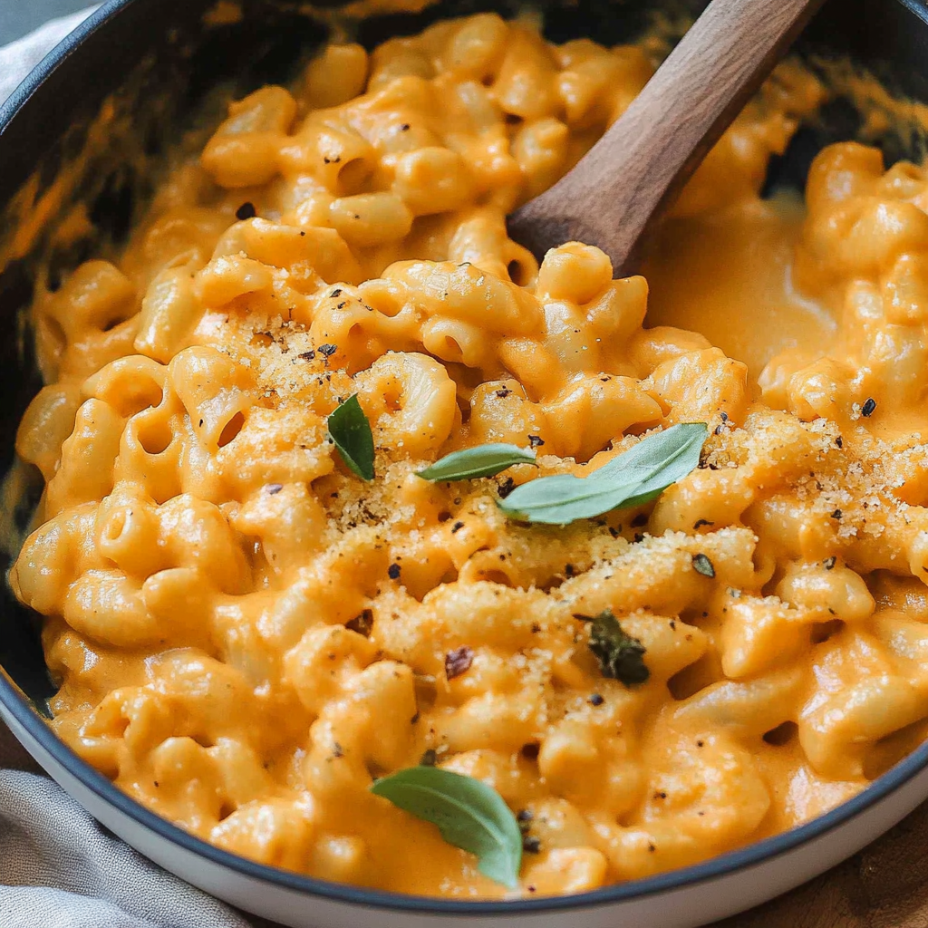 Recipe preparation for Pumpkin Mac and Cheese