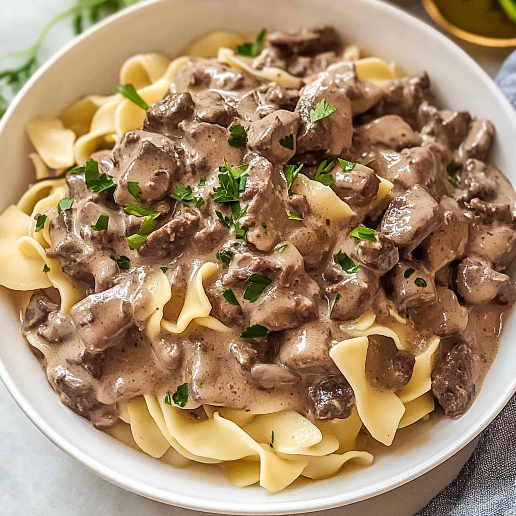 Recipe preparation for 30-Minute Beef Stroganoff