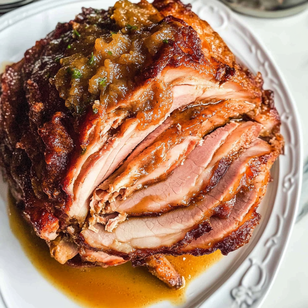 Recipe preparation for Instant Pot Holiday Ham with Brown Sugar Glaze