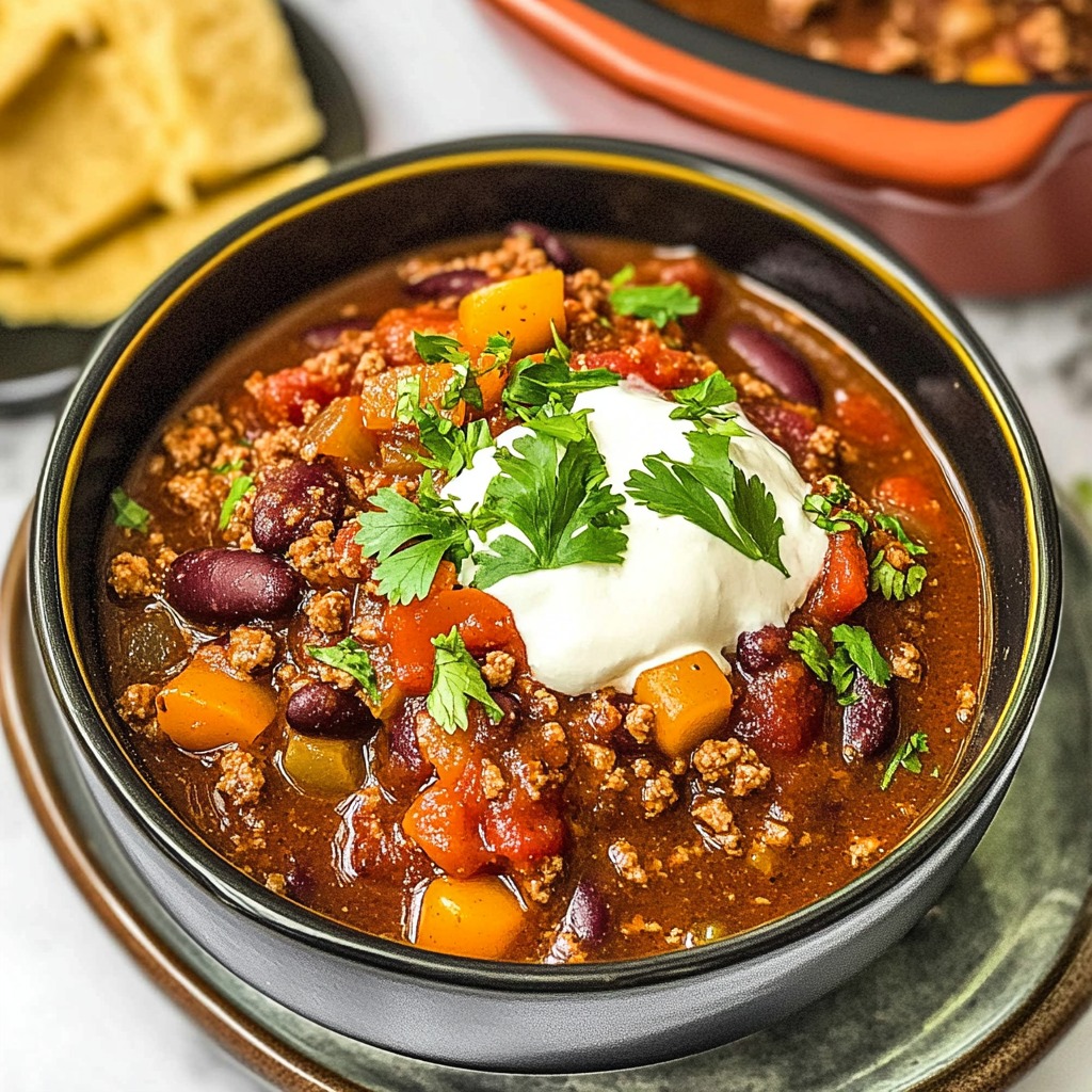 Recipe preparation for Slow Cooker Beef Chili with Beans