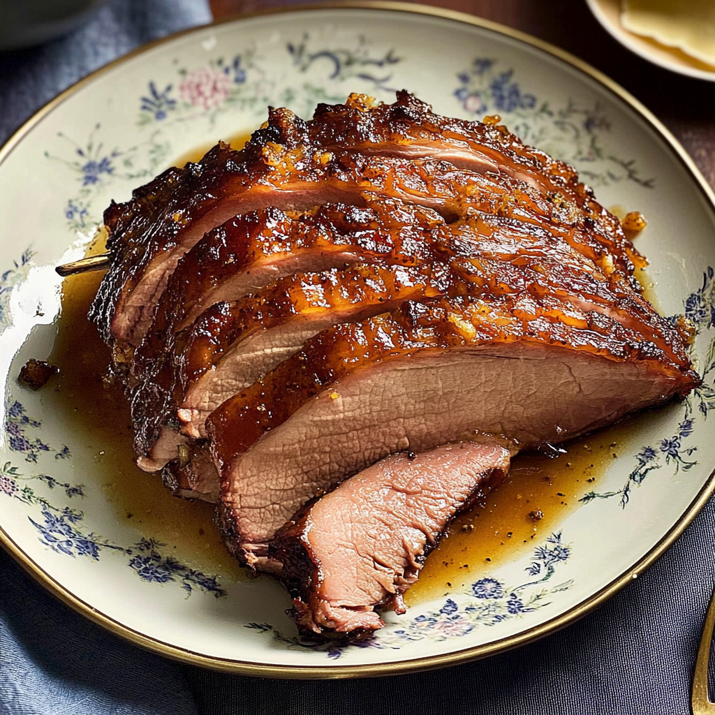 Recipe preparation for Slow Cooker Ham with Spiced Honey Glaze