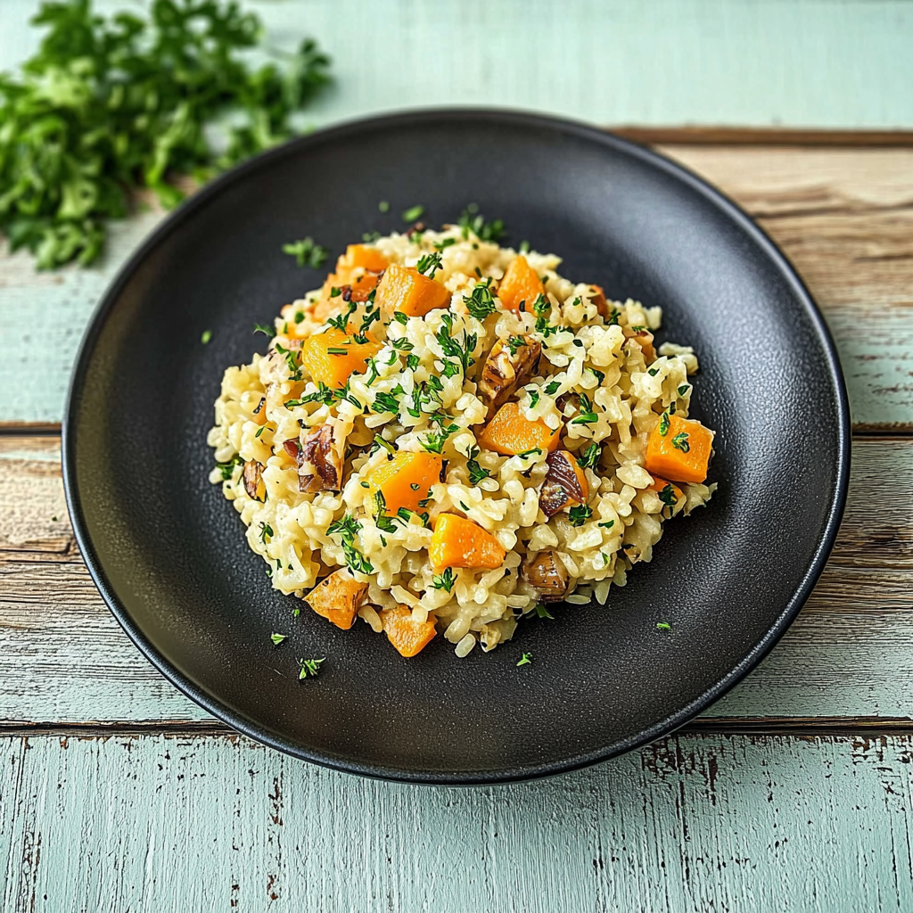 Recipe preparation for Butternut Squash Risotto (Quick Version)