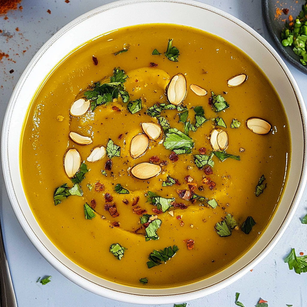 Recipe preparation for Spicy Pumpkin Soup