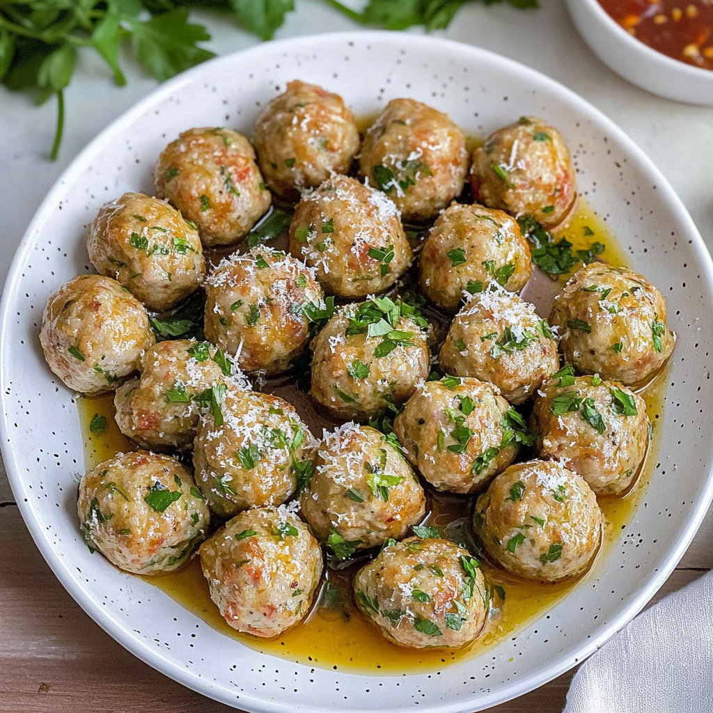 Recipe preparation for Garlic Parmesan Turkey Meatballs