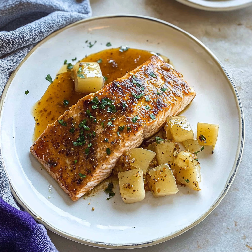 Recipe preparation for Sheet Pan Maple Mustard Salmon
