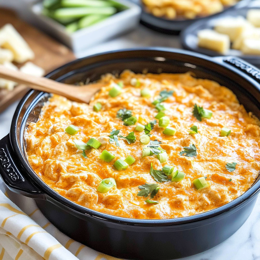 Recipe preparation for Slow Cooker Buffalo Chicken Dip