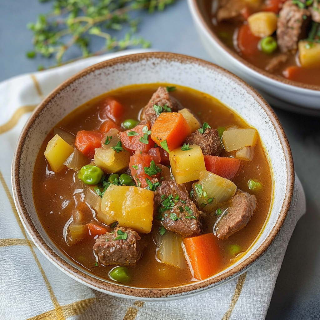 Recipe preparation for Instant Pot Beef Vegetable Soup