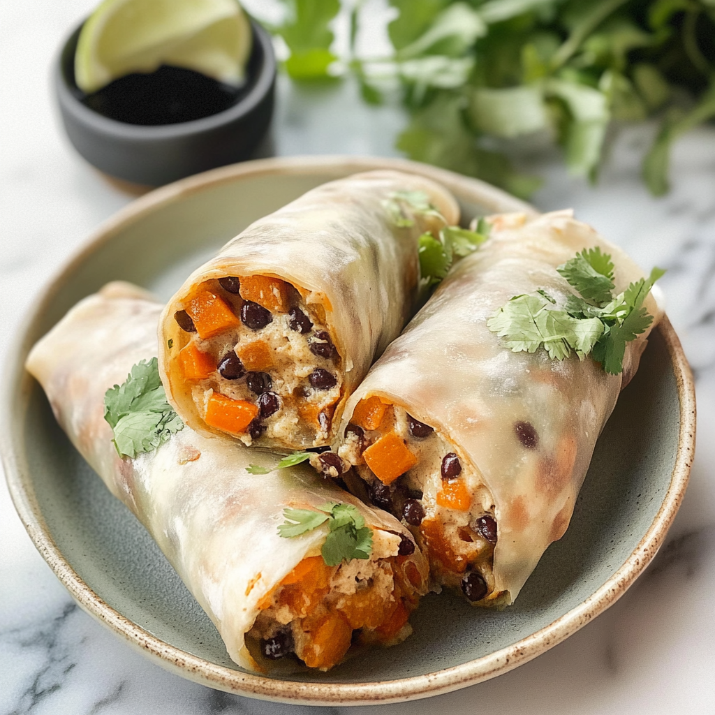 Recipe preparation for Sweet Potato Burritos