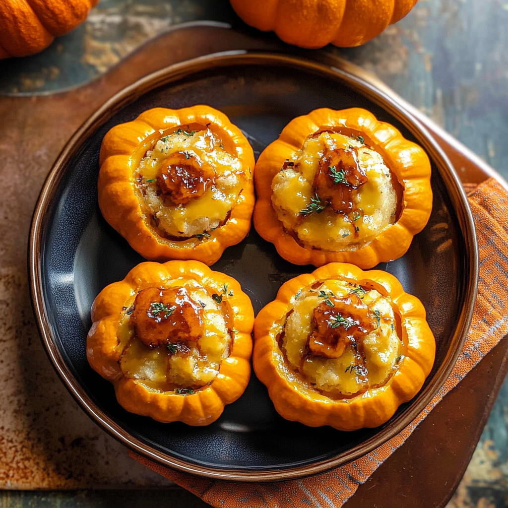 Recipe preparation for Stuffed Mini Pumpkins