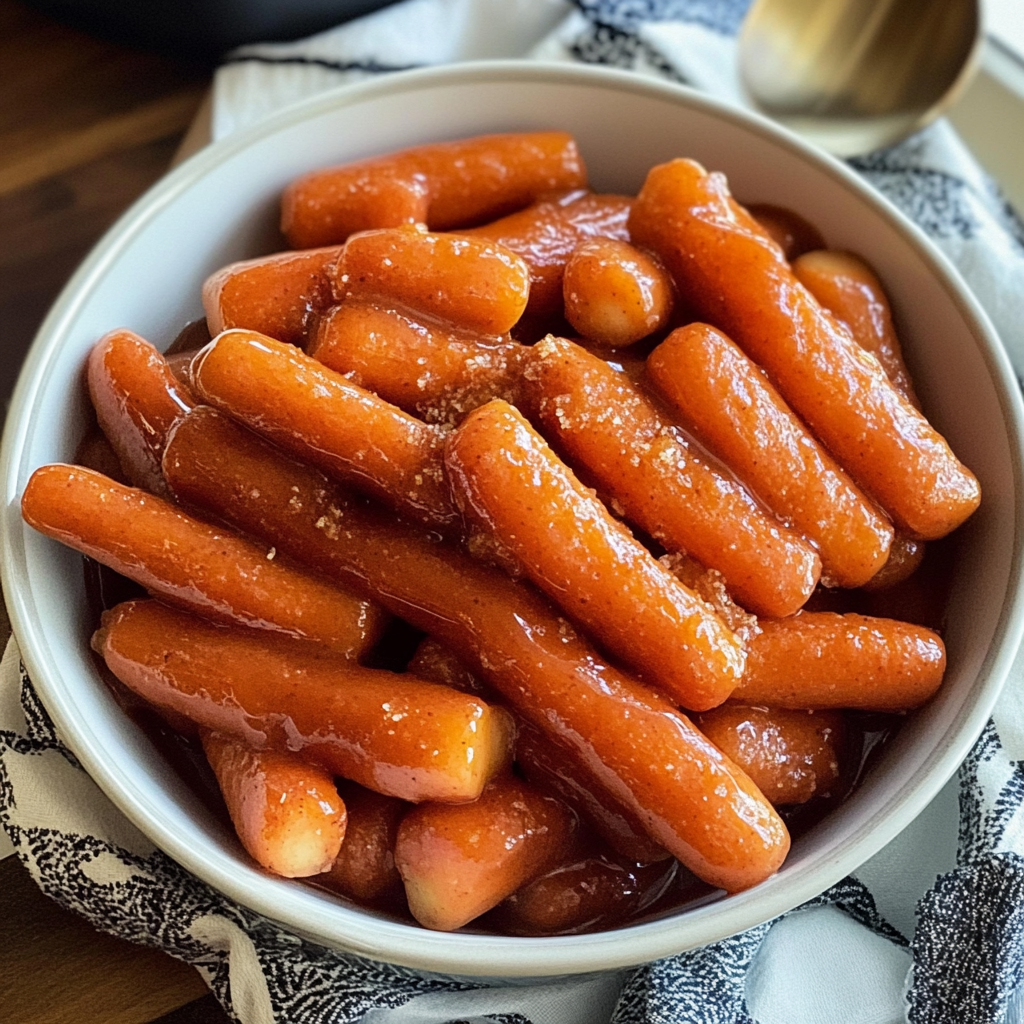 Recipe preparation for slow cooker maple and brown sugar carrots