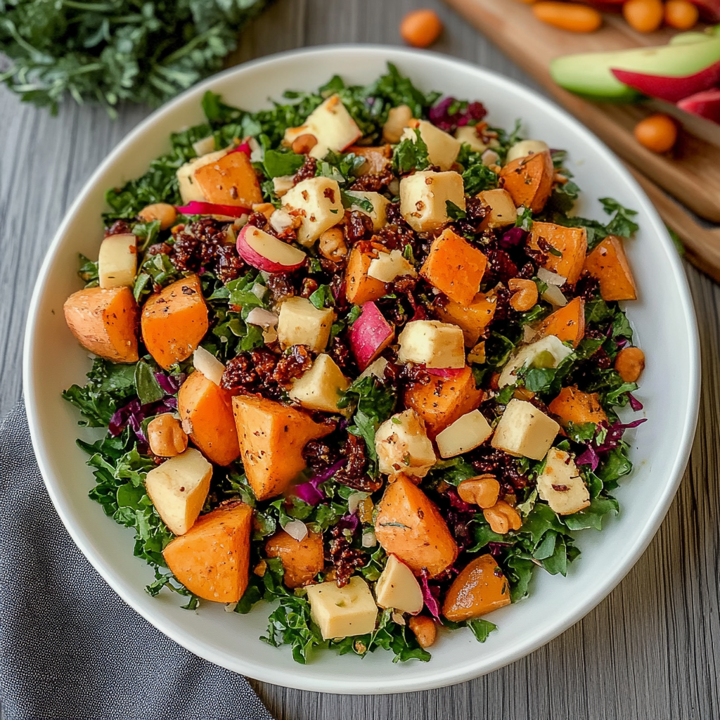 Recipe preparation for Fall Harvest Sweet Potato Salad