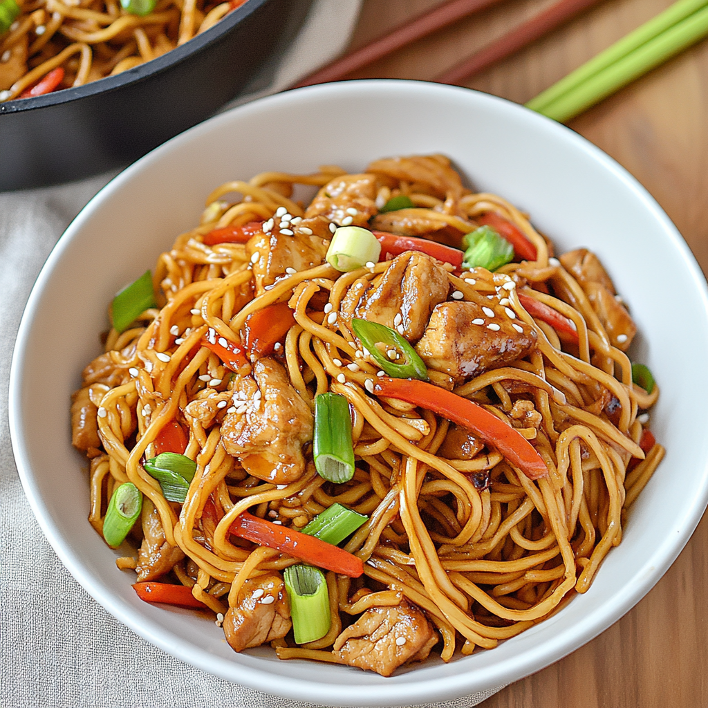 Recipe preparation for Chicken Lo Mein