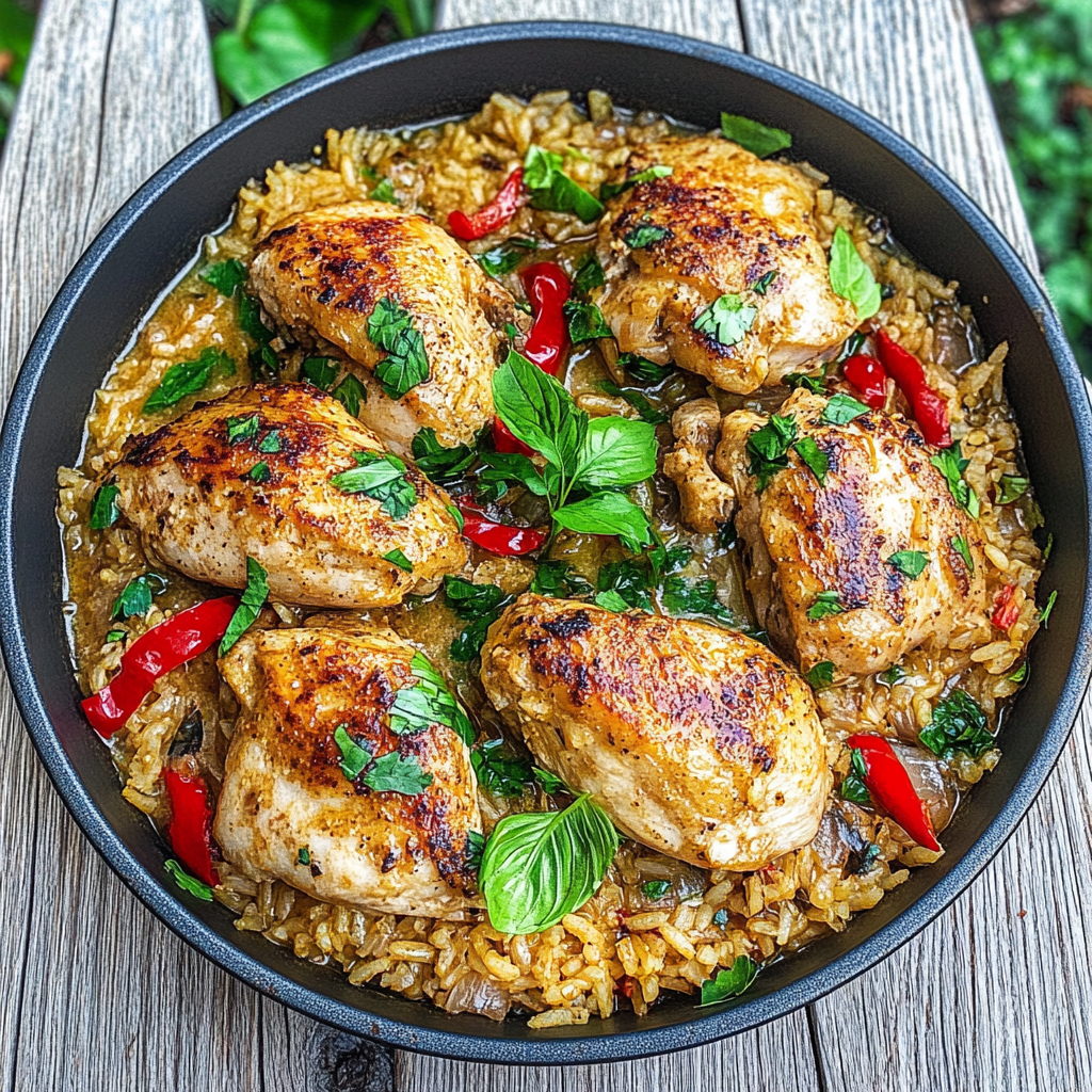 Recipe preparation for One Pot Chicken and Rice
