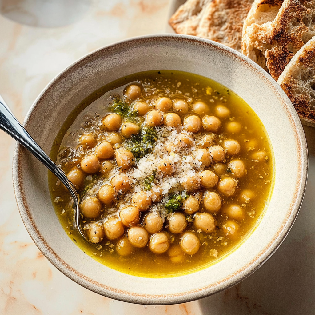 Recipe preparation for 20-Minute Simple Chickpea Soup