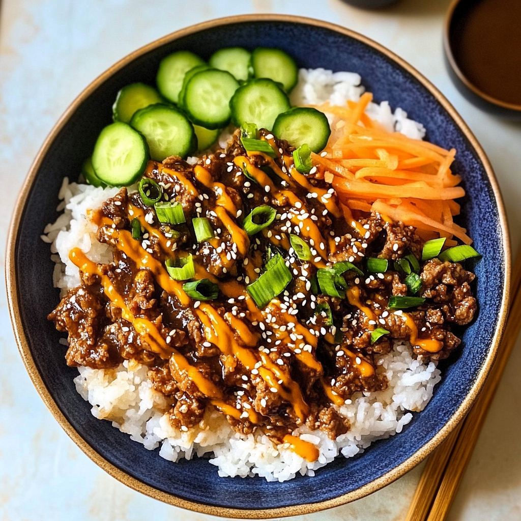 Recipe preparation for Easy Korean Ground Beef Bowls