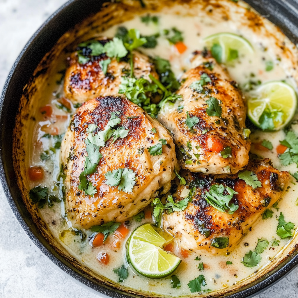 Recipe preparation for Instant Pot Creamy Coconut Lime Chicken Thighs
