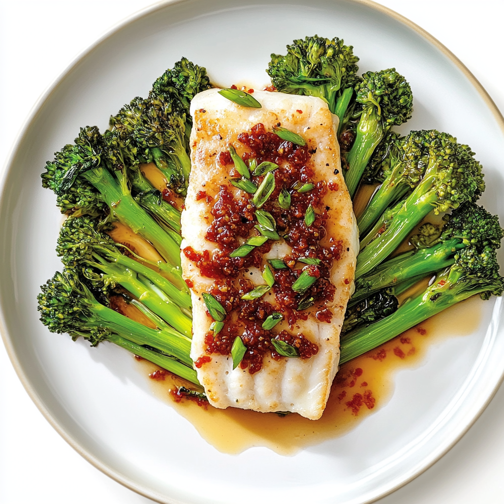 Recipe preparation for Teriyaki Miso Cod with Broccoli
