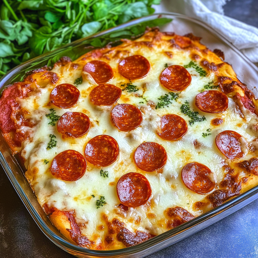 Recipe preparation for Bubble Up Pizza Casserole