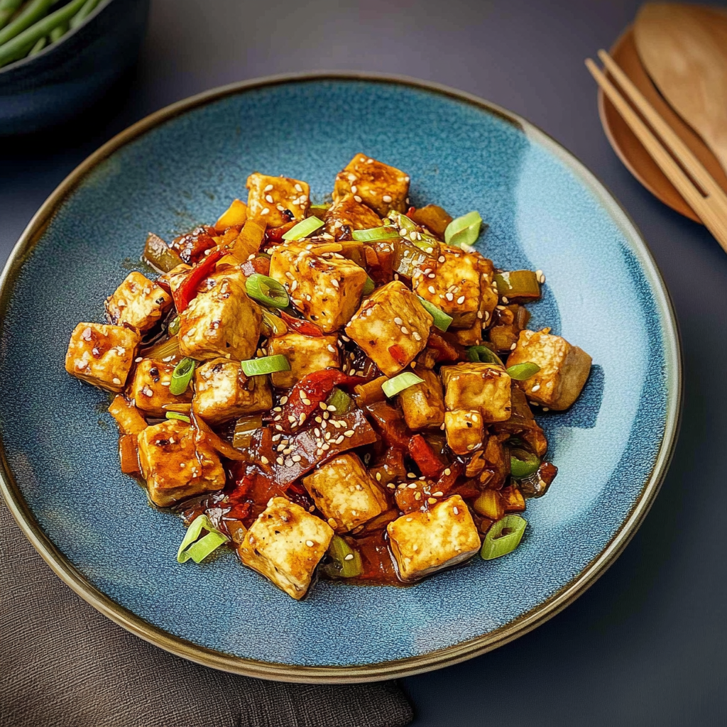 Recipe preparation for 30-Minute Crispy Tofu Stir-Fry with Ginger and Garlic