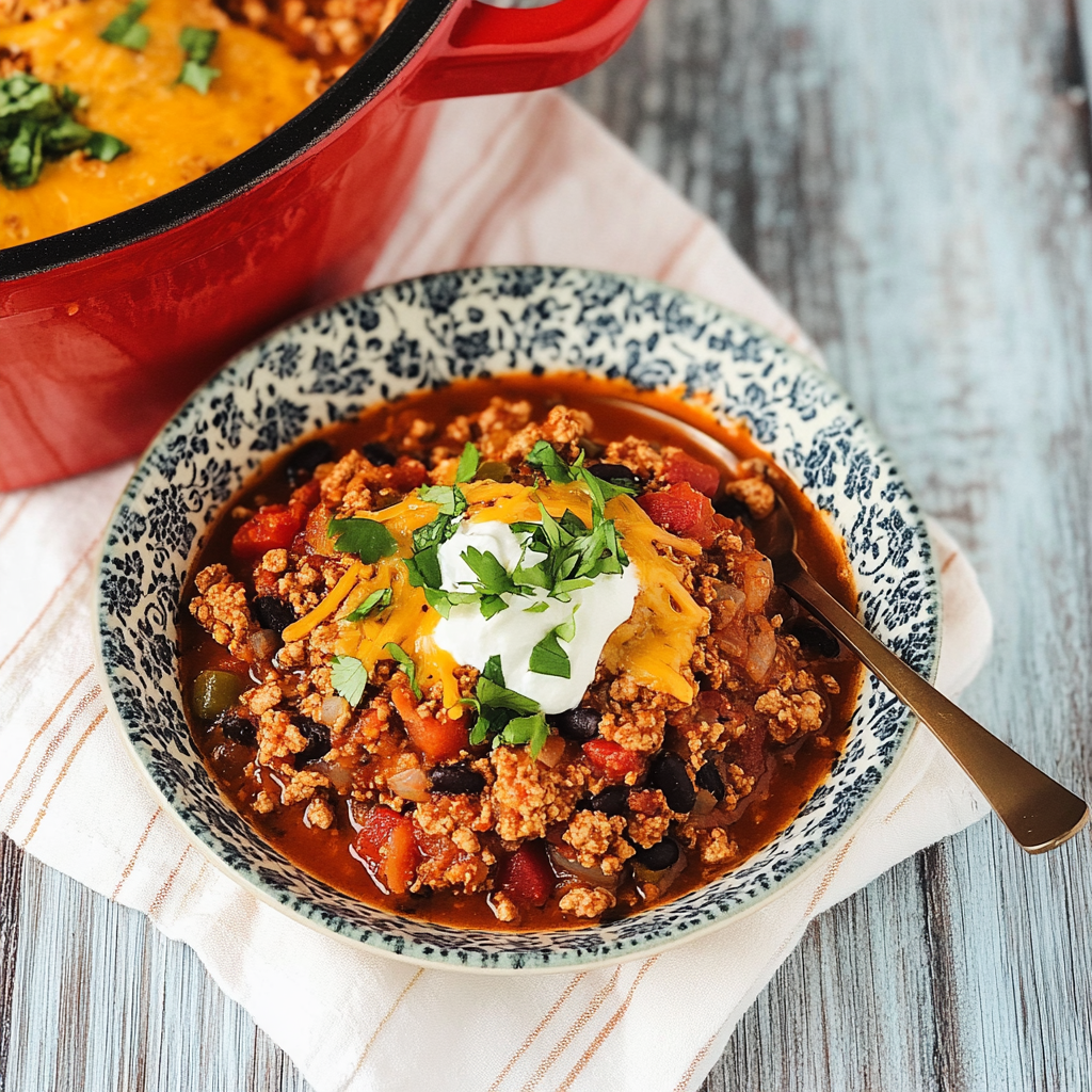 Recipe preparation for Instant Pot Healthy Turkey and Quinoa Chili