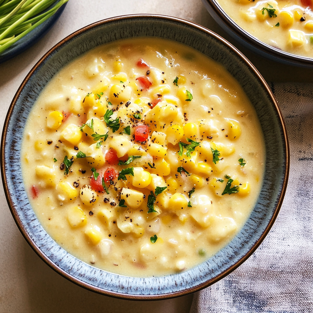 Recipe preparation for Slow Cooker Creamy Corn and Potato Chowder