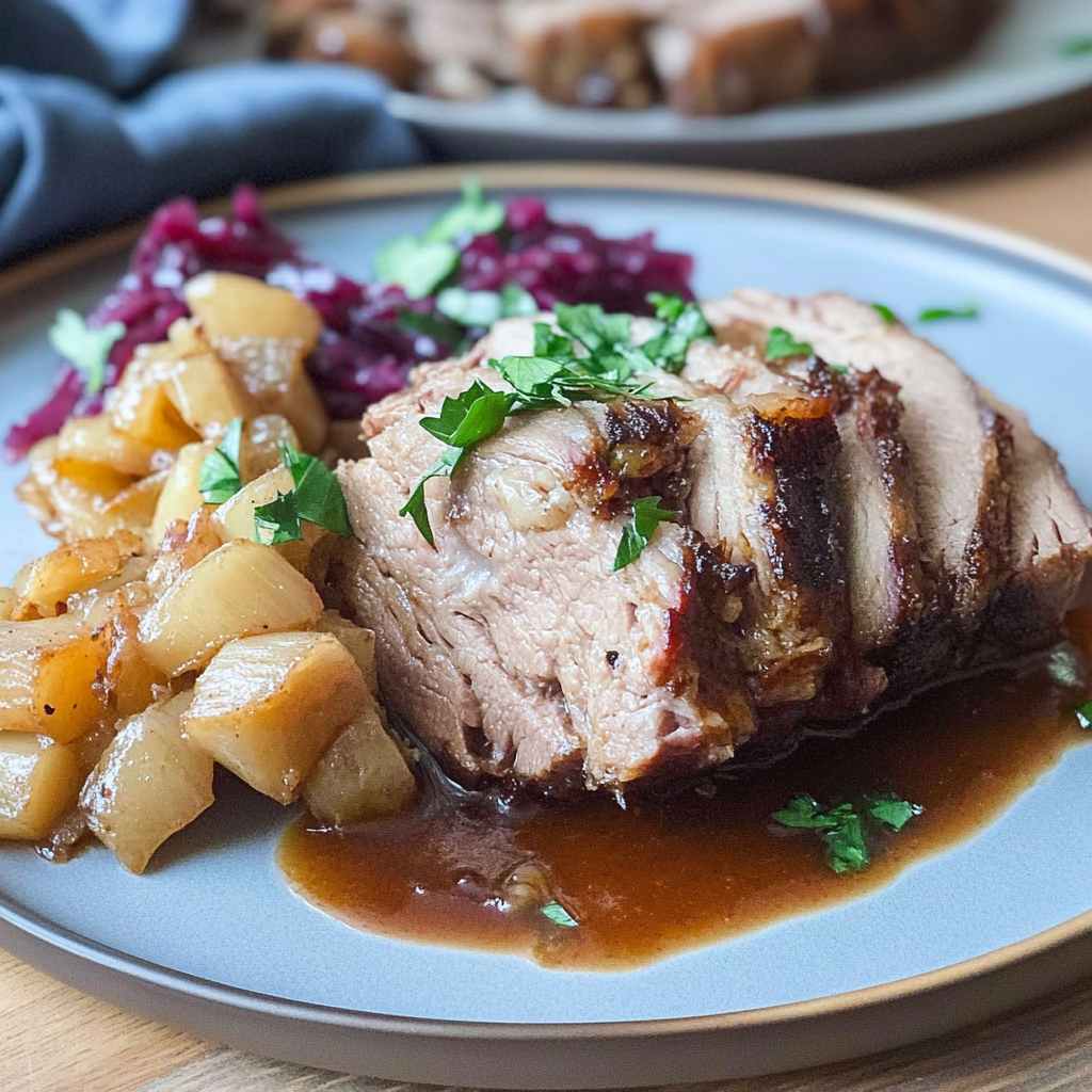 Recipe preparation for German pork roast