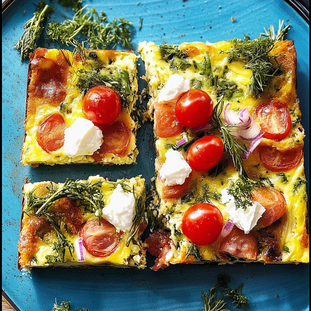 Recipe preparation for Sheet Pan Mediterranean Frittata