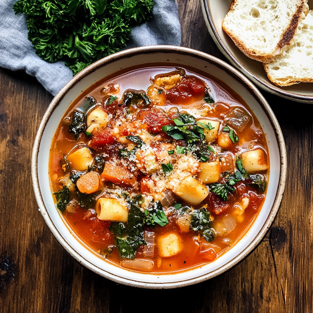 Recipe preparation for Instant Pot Healthy Minestrone with Kale