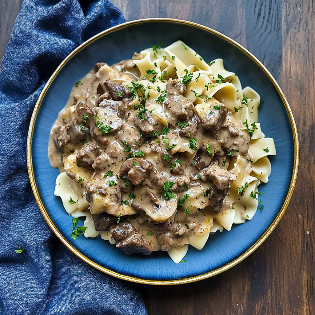 Recipe preparation for Crockpot Beef Stroganoff