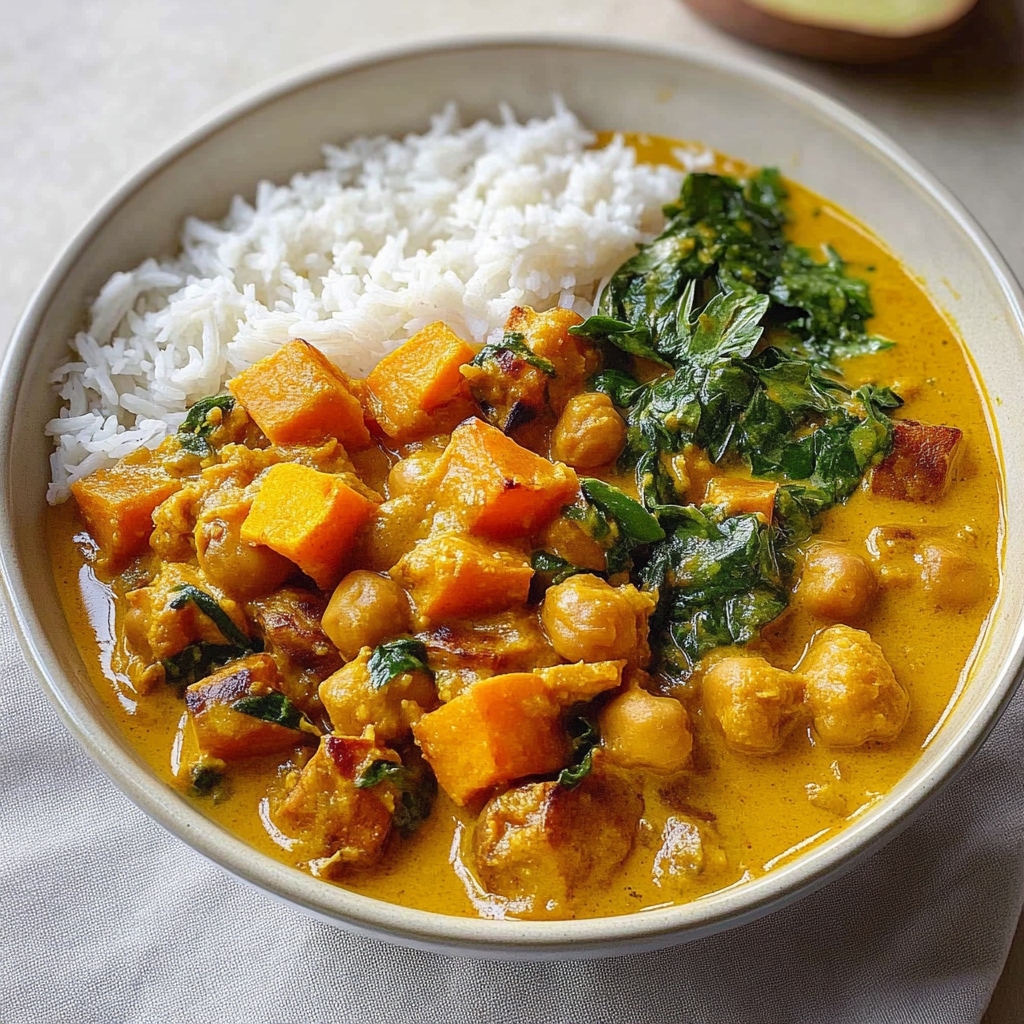 Recipe preparation for Instant Pot Coconut Curry Chickpeas & Sweet Potatoes