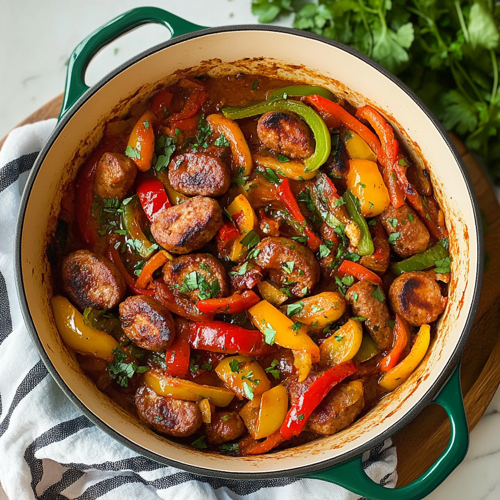 Recipe preparation for 30 minute sausage and peppers