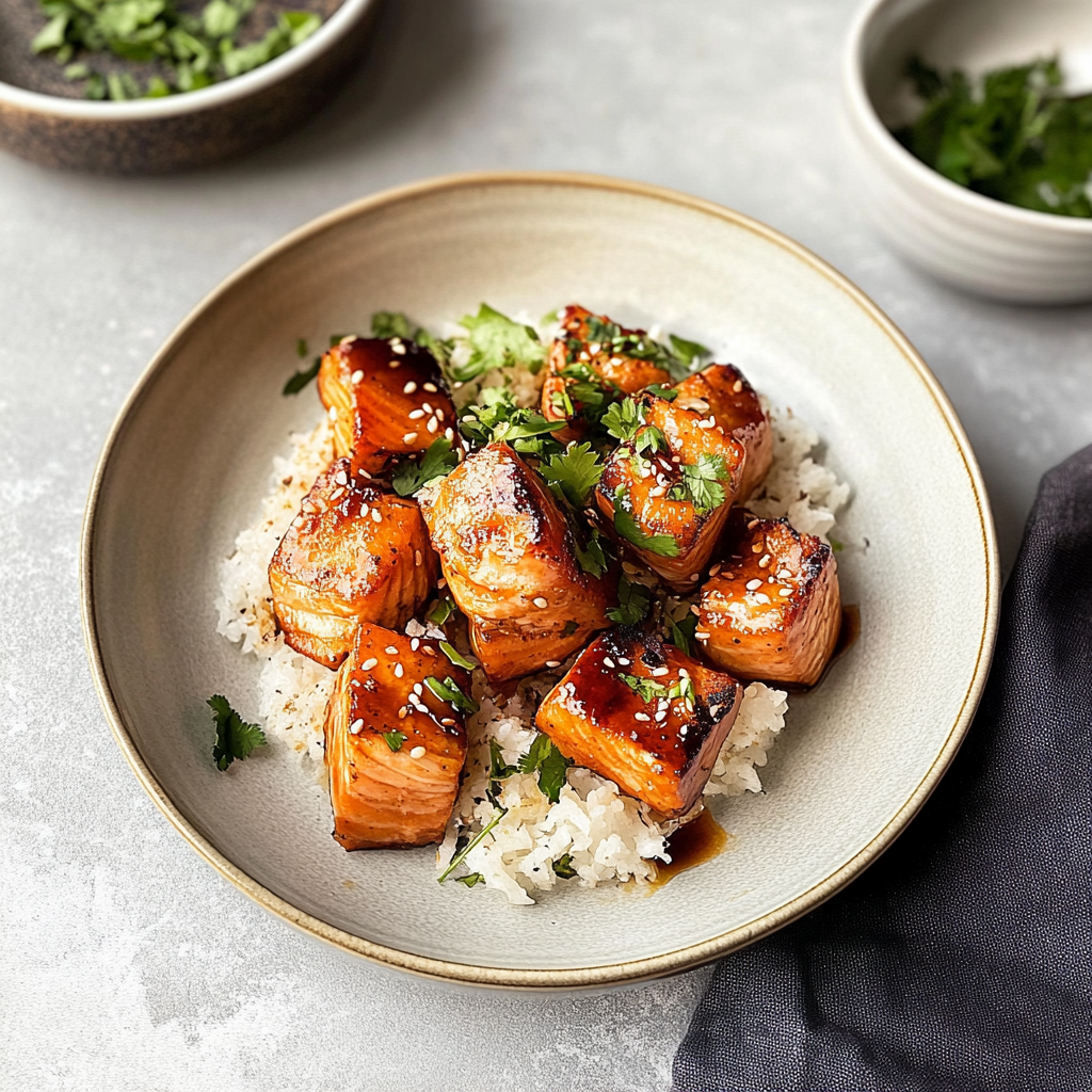 Recipe preparation for air fryer salmon bites