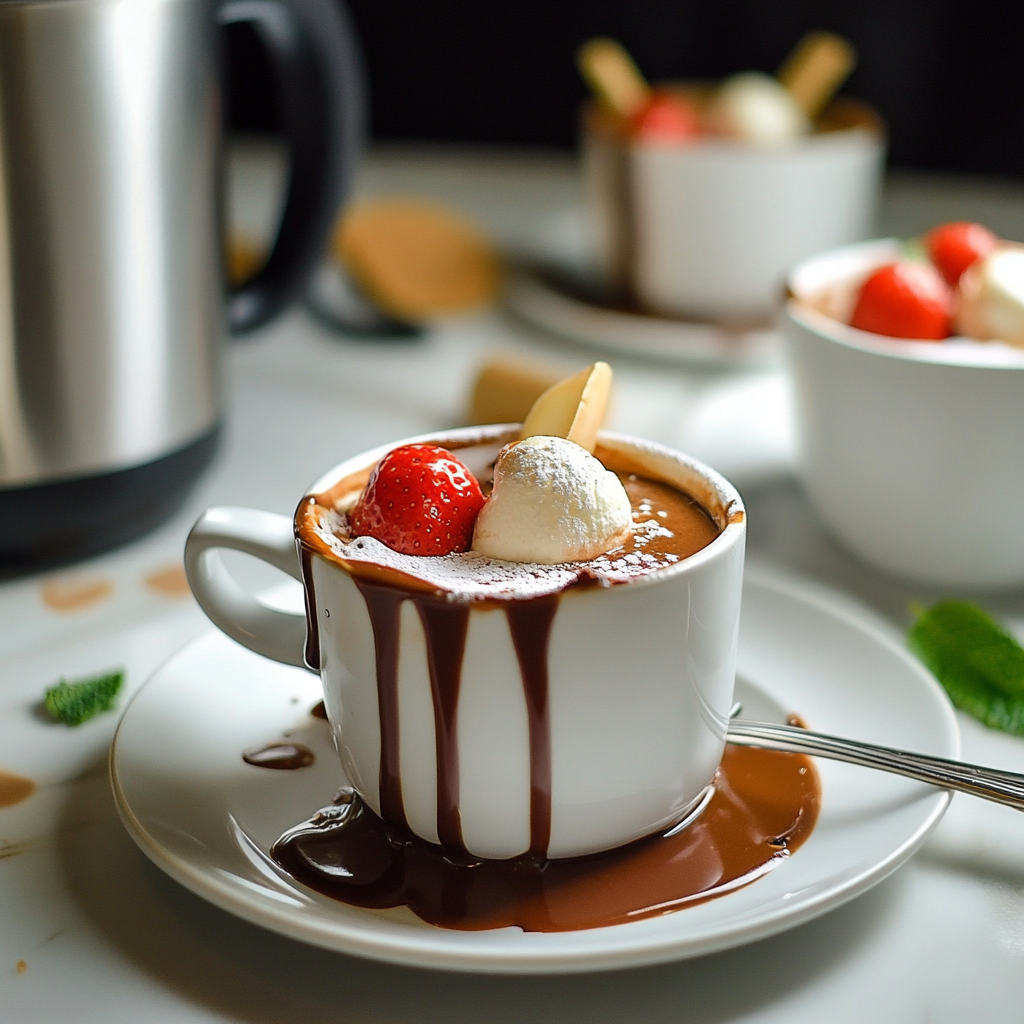 Recipe preparation for Slow Cooker Peppermint Hot Chocolate