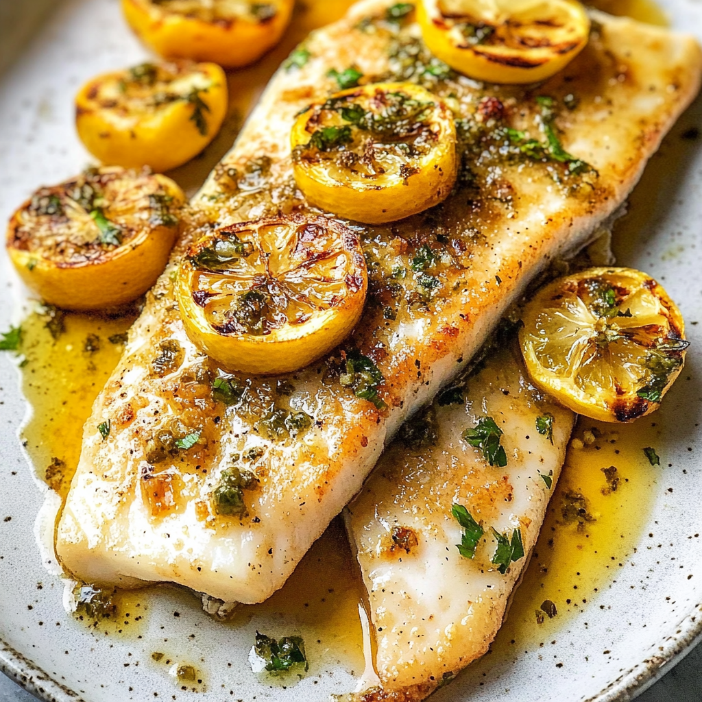 Recipe preparation for 30-Minute Pan-Seared Sea Bass with Prosecco Butter Sauce