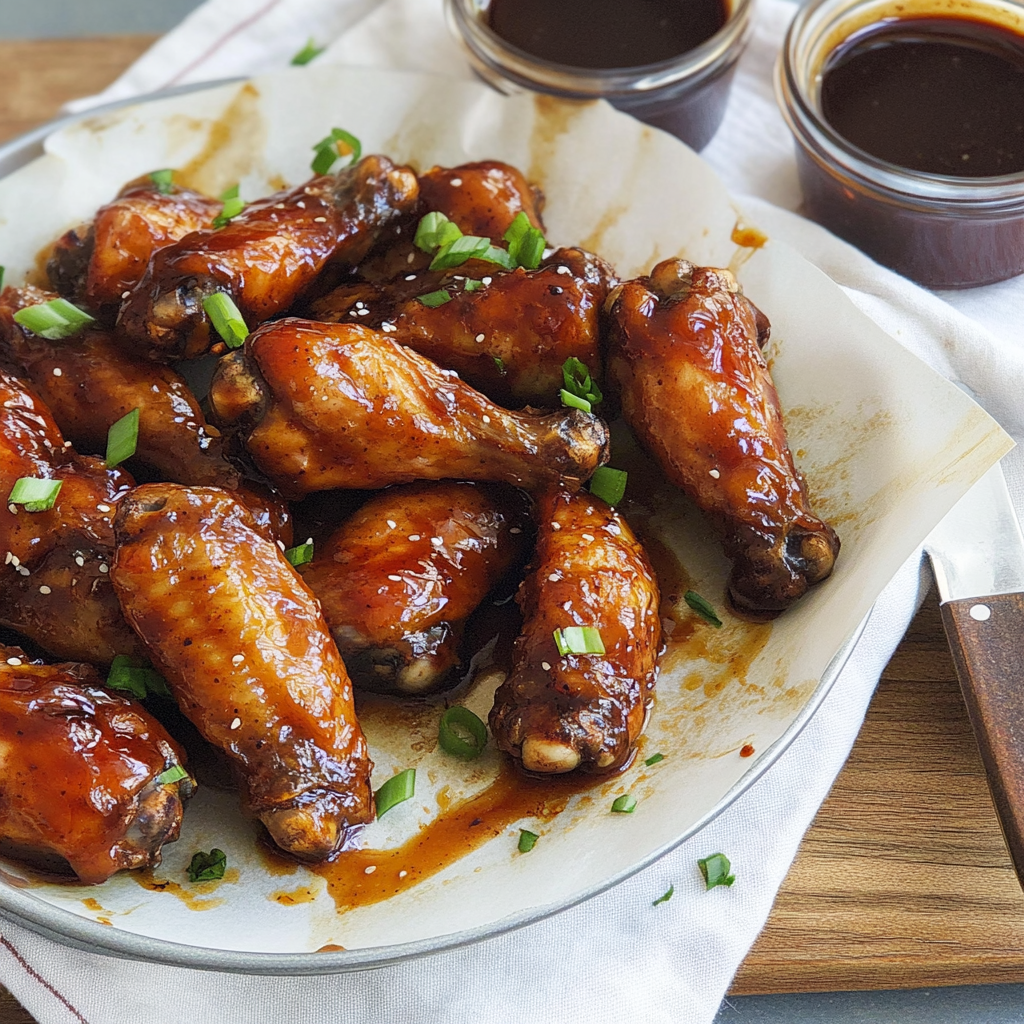 Recipe preparation for 30-Minute Sticky Plum Glazed Chicken Wings