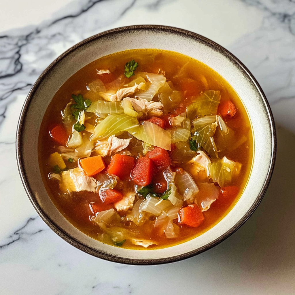 Recipe preparation for Slow Cooker Detox Chicken and Cabbage Soup